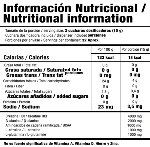 Creatina Smart A-Tack HCL 32 Servicios Smart Nutrition - Imagen 4