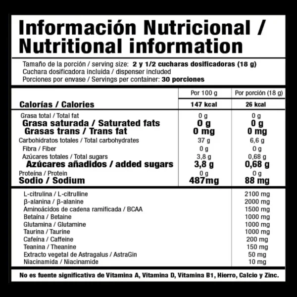 Pre-Entreno Pump Nox-Edge 30 Servicios Smart Nutrition - Imagen 2
