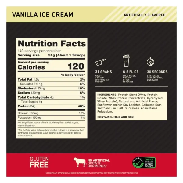 Proteína Whey Gold Standard 10 Libras ON - Imagen 2