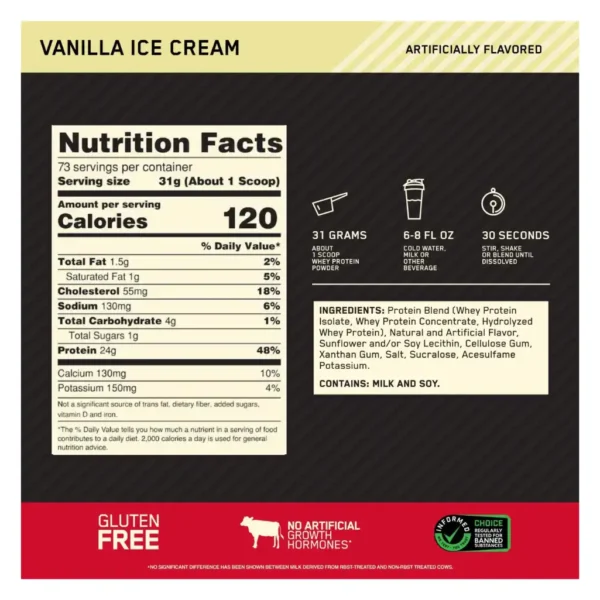 Proteína Whey Gold Standard 5 Libras ON - Imagen 2