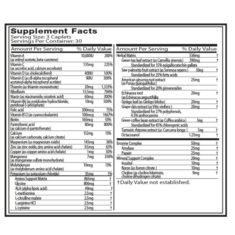 Platinum Multivitaminico 90 Capsulas Muscletech - Imagen 4