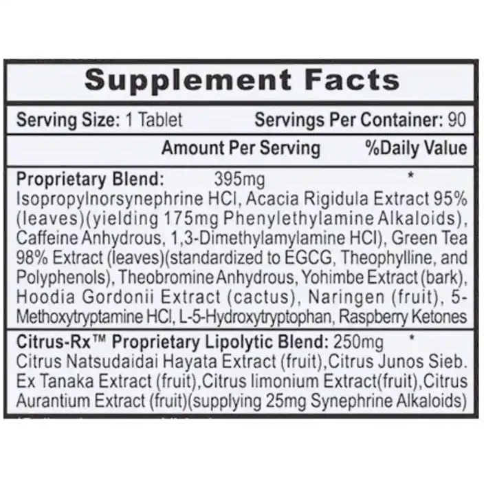 Lipodrene Xtreme 90 Tabletas - Quema Grasa - Imagen 4