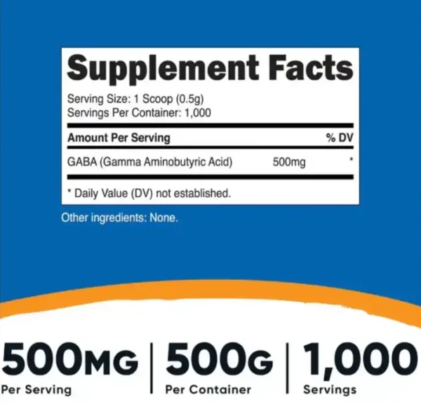Gaba 500 Gramos 1000 Servicios Nutricost - Imagen 4