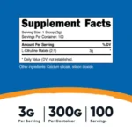 Tabla -L-Citrulline Malate 21 100 Servicios Nutricost