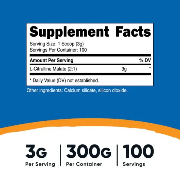 L-Citrulline Malate 2:1 98 Servicios Nutricost - Imagen 4
