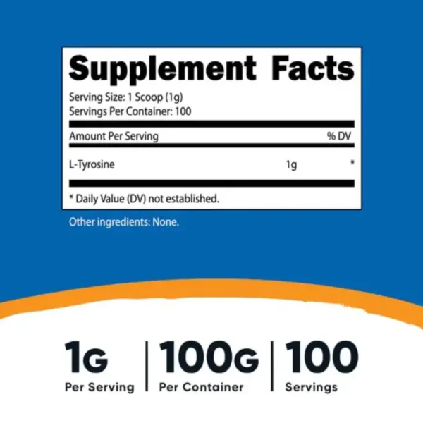 L-Tirosina 100 Servicios Nutricost - Imagen 2