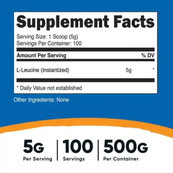 L-Leucina 5g 100 Servicios Nutricost - Imagen 2
