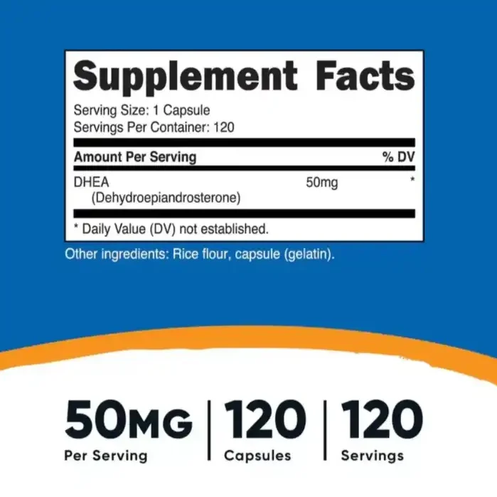 Dhea 50 Mg 120 Capsulas Nutricost - Imagen 2