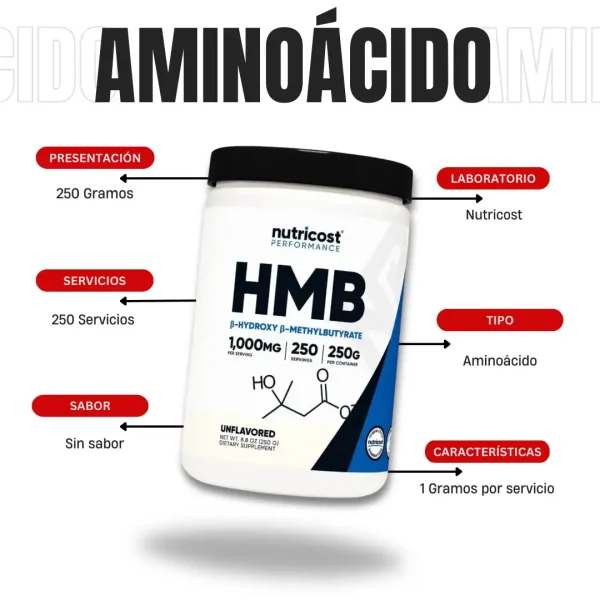 Hmb 1,000 Mg Nutricost - Imagen 4