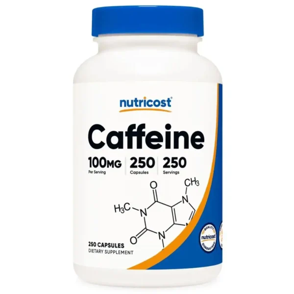 Cafeina Nutricost 100 Mg 250 Capsulas Nutricost
