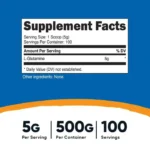 Tabla- L-Glutamina Sin Sabor 100 Servicios Nutricost