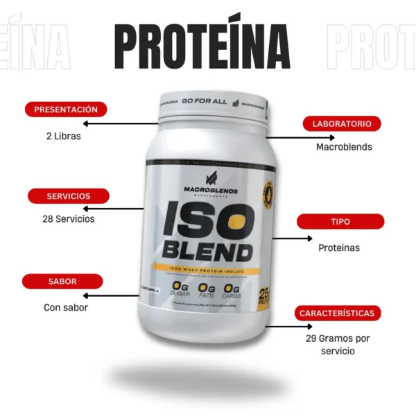 Proteína Iso Blend 2 Lb Macroblends - Imagen 4
