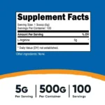 Tabla- L-Arginina En Polvo 100 Servicios Nutricost