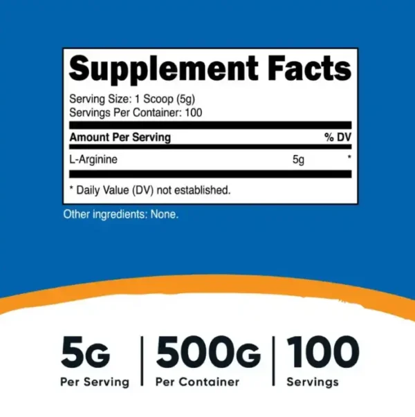 L-Arginina En Polvo 100 Servicios Nutricost - Imagen 4