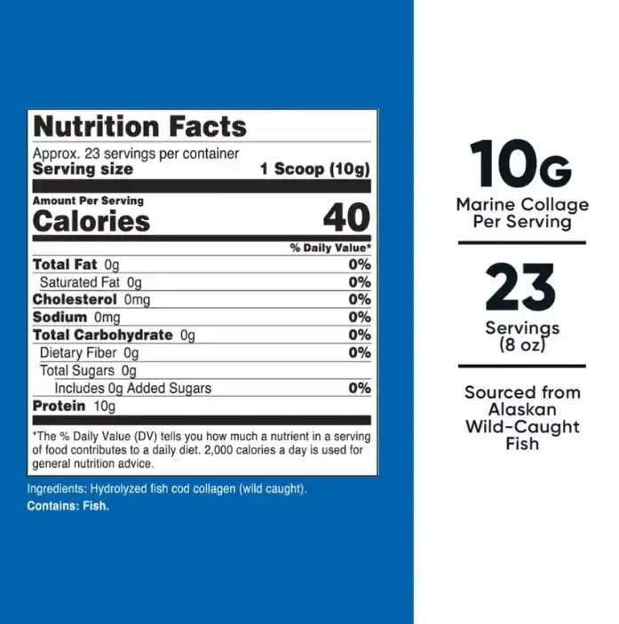 Colageno Marino En Polvo 23 Servicios Nutricost - Imagen 2