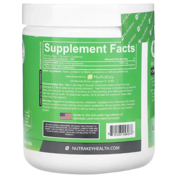 Arginina 250 Gr Nutrakey - Imagen 4