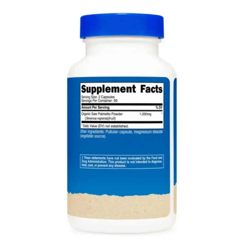 Saw Palmetto 1000 Mg 60 Servicios Nutricost - Imagen 4