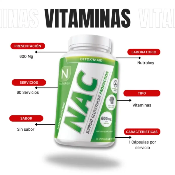 NAC 600 Mg Nutrakey - Imagen 4