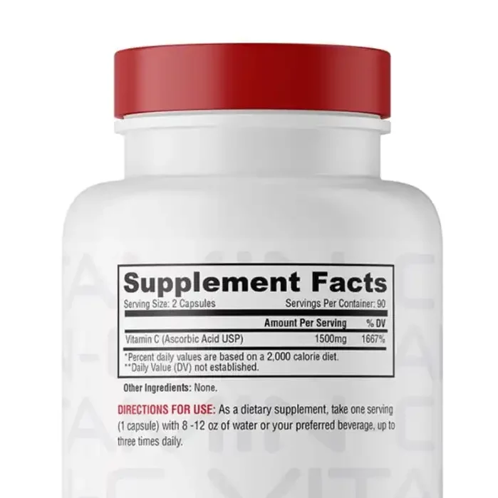 Vitamina C 90 Capsulas 1500 Mg Metabolic Nutrition - Imagen 4