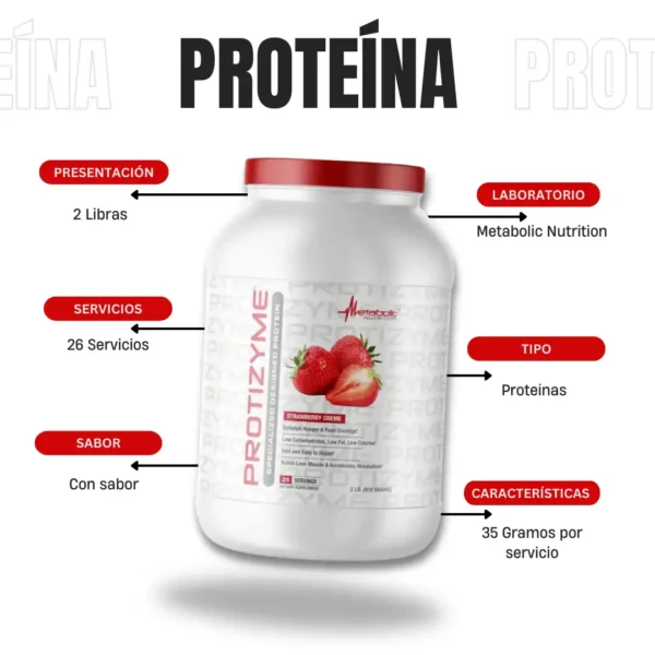 Proteína Protizyme 2 Libras Metabolic Nutrition - Imagen 4