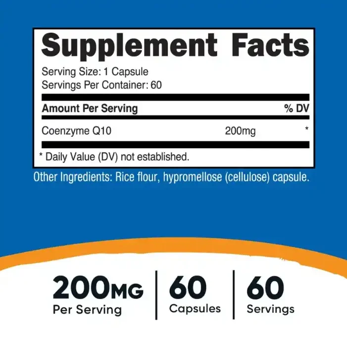 CoQ10 200 Mg 60 Capsulas Nutricost - Imagen 4