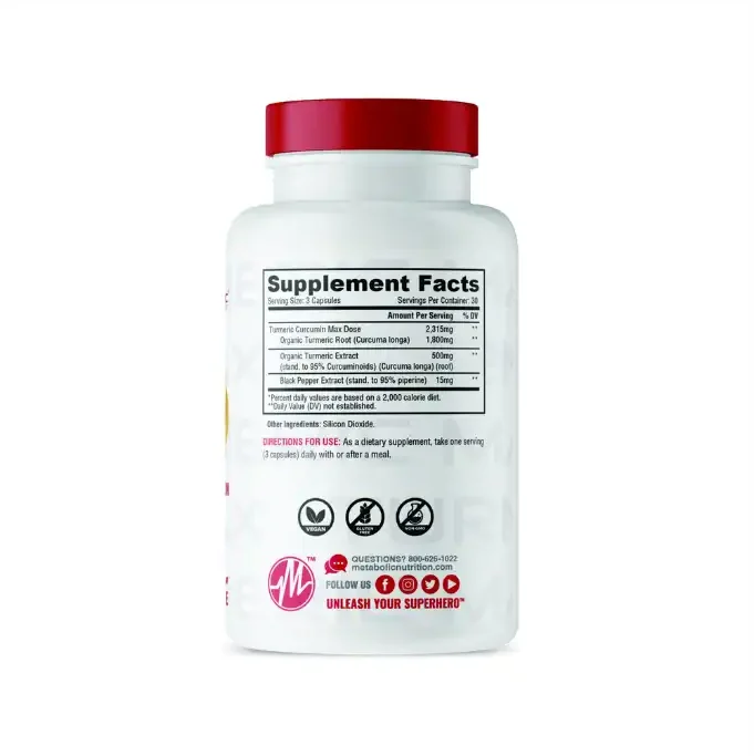 Curcuma 90 Capsulas Metabolic Nutrition - Imagen 4