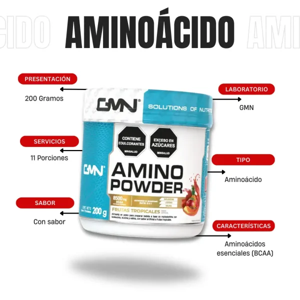 Amino Powder 200 Gramos GMN - Imagen 4