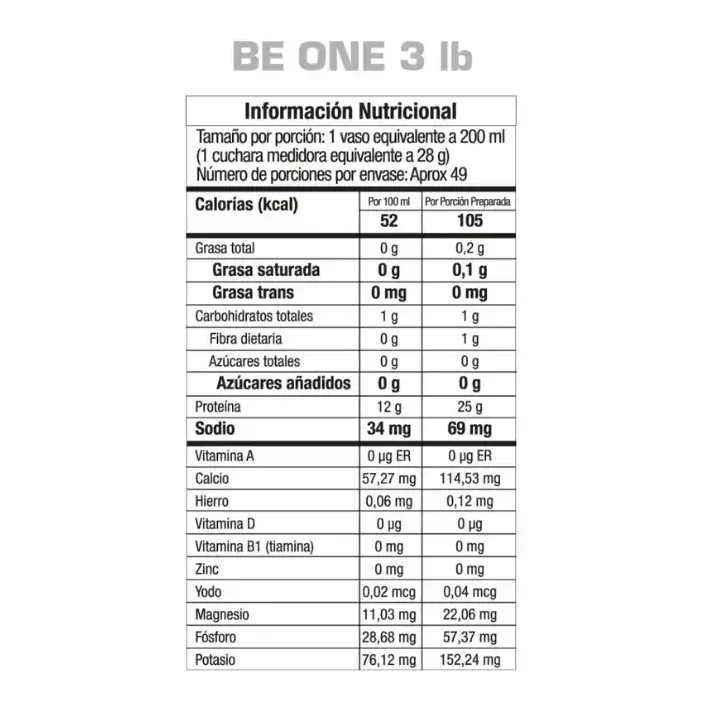 Proteína Be One 3 Libras GMN - Imagen 4