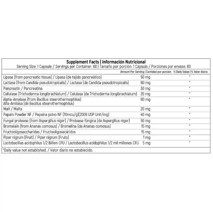 Enzymax 60 Capsulas Healthy America - Imagen 4