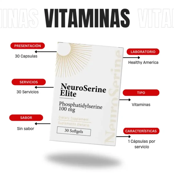 Neuro Serine Elite 30 Capsulas Healthy America - Imagen 4