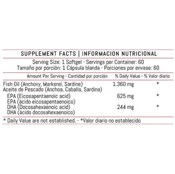 Omega 3 1360 Mg 60 Capsulas Healthy America - Imagen 4