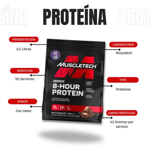 Proteína Phase 8 Hour Protein 4,5 Libras Muscletch - Imagen 4