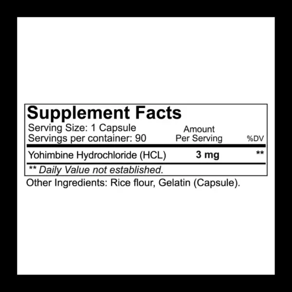 Yohimbina HCL 3 Mg 90 Capsulas Nutrakey - Imagen 2