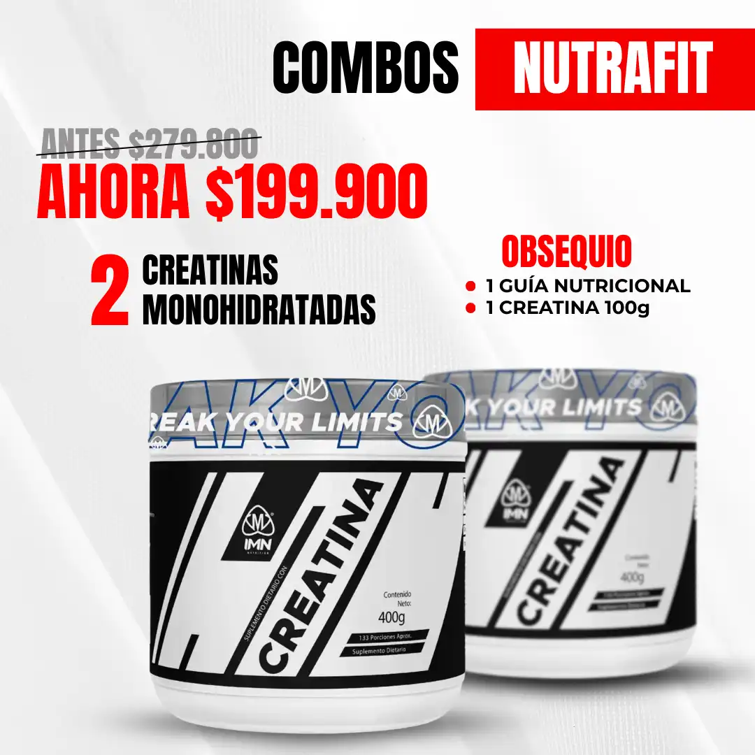 Combo 2 Creatinas + Obsequio Creatina 100 Gramos + Guia Nutricional