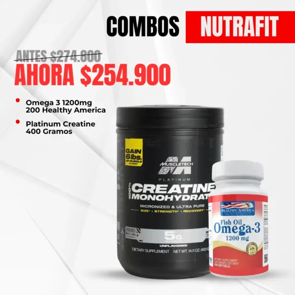 Combo Platinum Creatine + Omega 3 Healthy America
