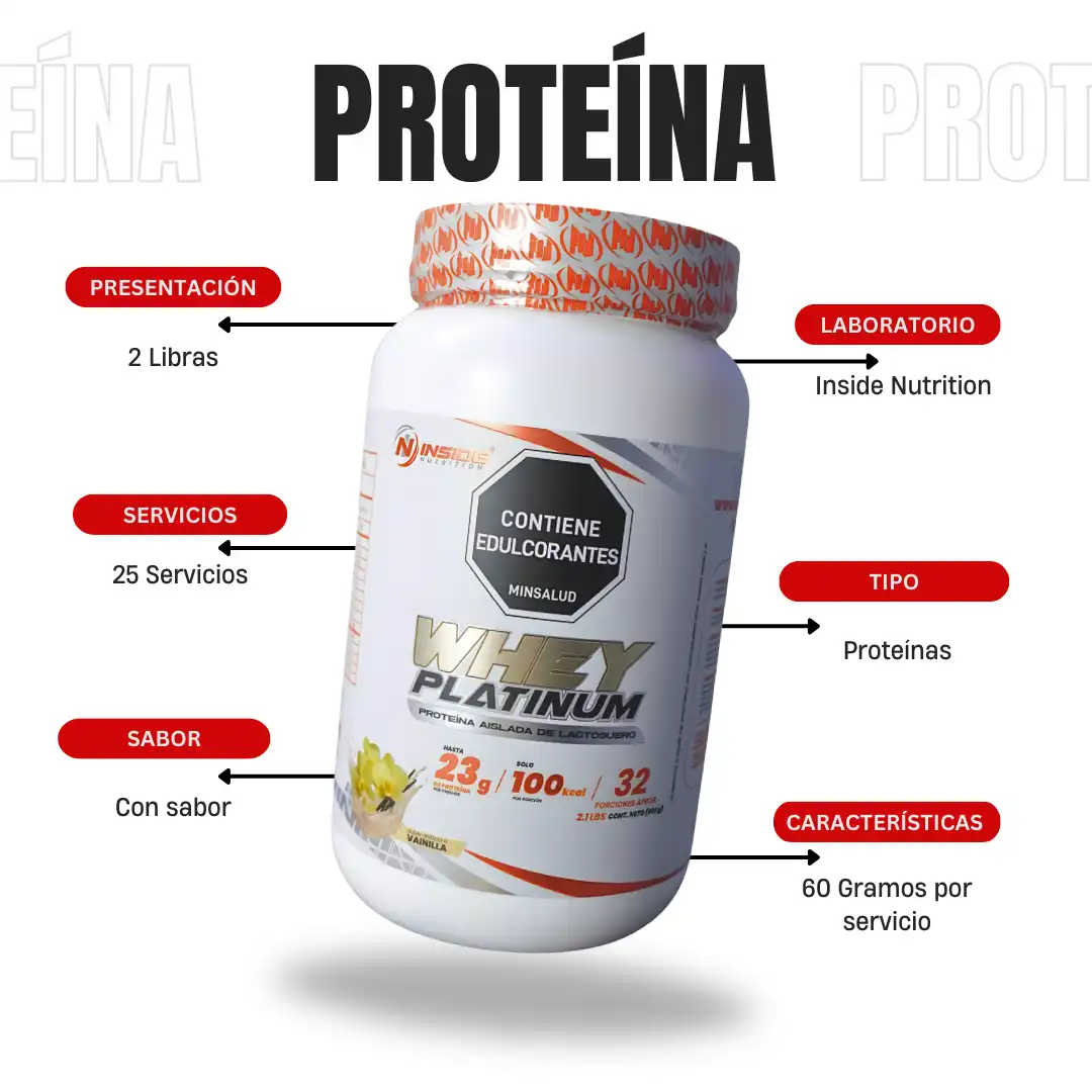 Proteína Whey Platinum Isolate 2 Libras Inside Nutrition - Imagen 2