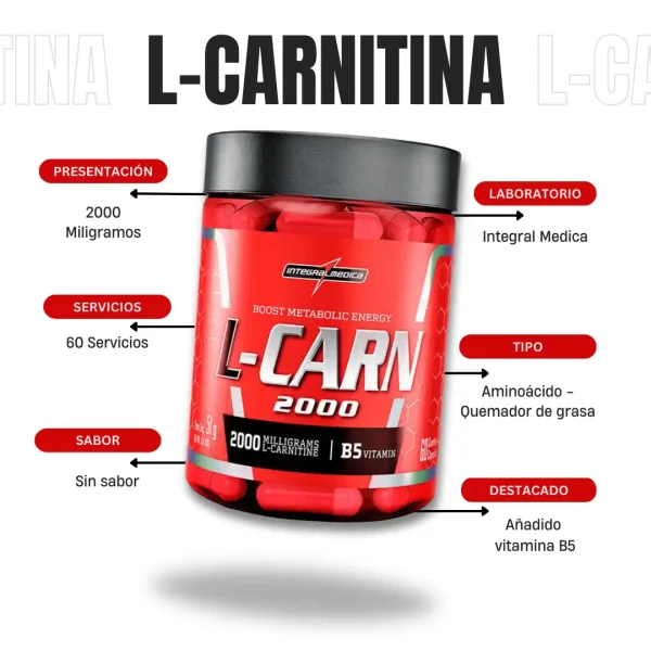 L- Carnitina 2000 60 Capsulas Integral Medica - Imagen 4