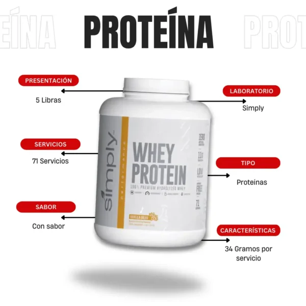 Proteína Whey Premium 5 Libras Simply - Imagen 4