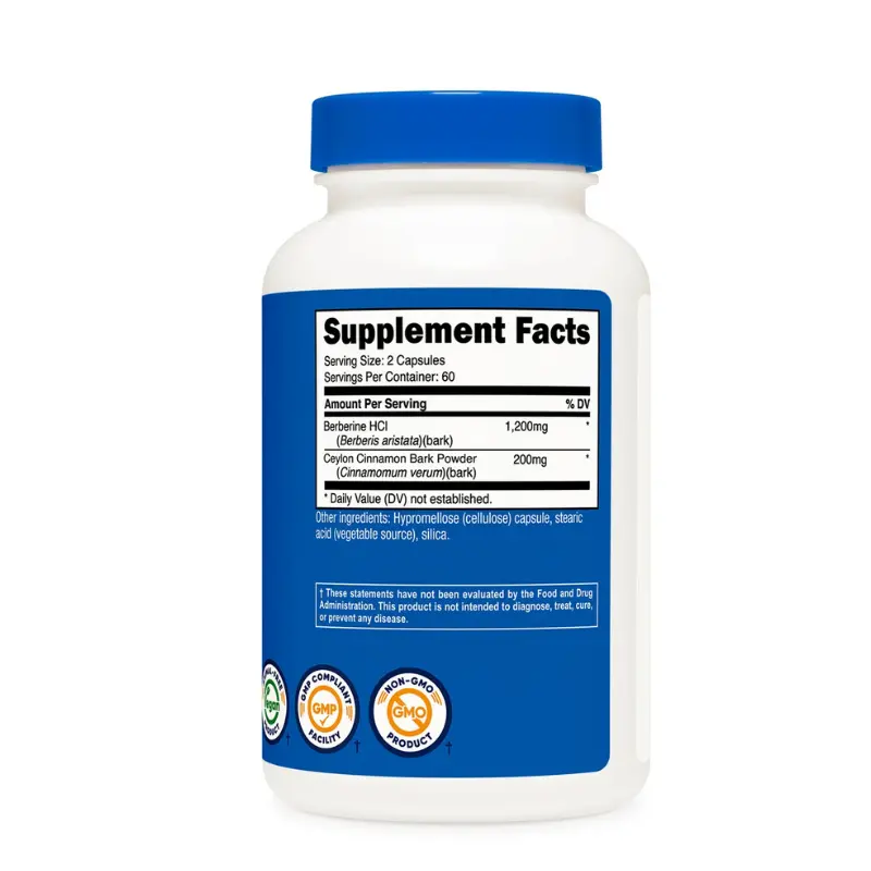 Berberina HCL 1200 Mg 120 Cápsulas Nutricost - Imagen 2
