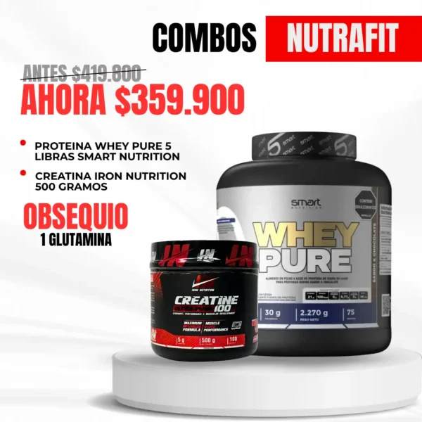 Combo Whey Pure Smart Nutrition + Creatina Iron Nutrition