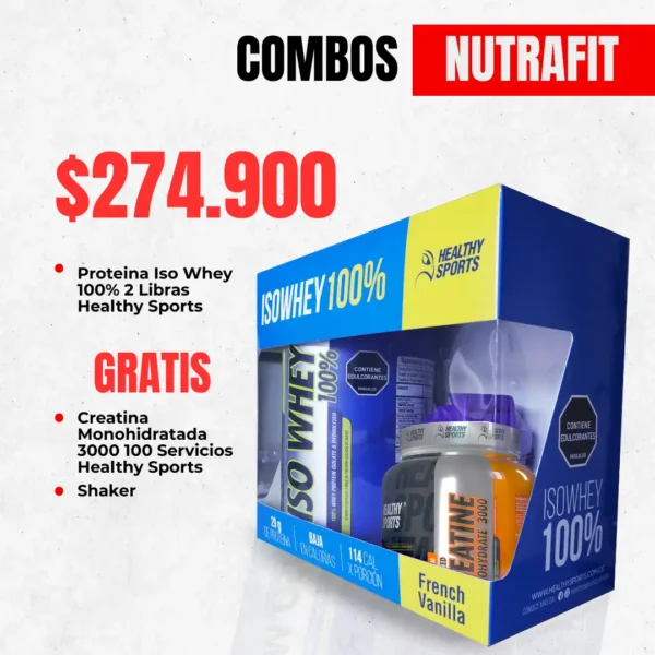 Combo Iso Whey + Creatina Monohidratada + Shaker - Healthy Sports - Imagen 2