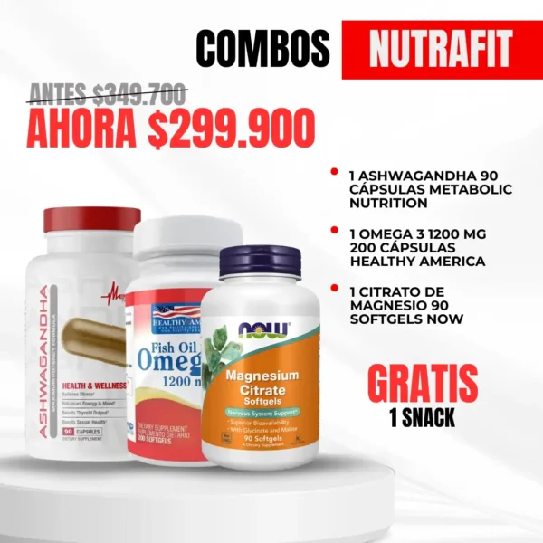 Combo Ashwagandha + Omega 3 + Citrato De Magnesio