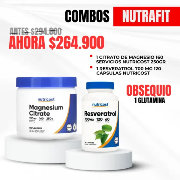 Combo Citrato De Magnesio + Resveratrol - Nutricost