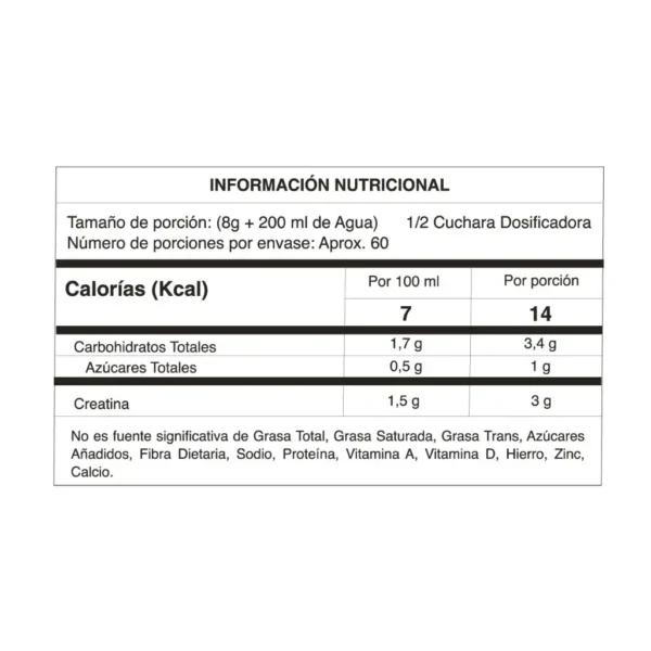 Creatina Instinct Monohidrato 480 Gramos TNT - Imagen 4