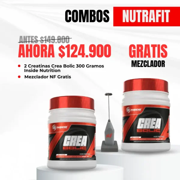 Combo 2 Crea Bolic Inside Nutrition + Mezclador NF Gratis
