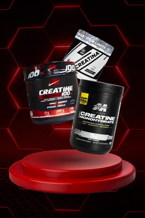 Creatina monohidratada y deportista entrenando en gimnasio – mejor creatina en Colombia