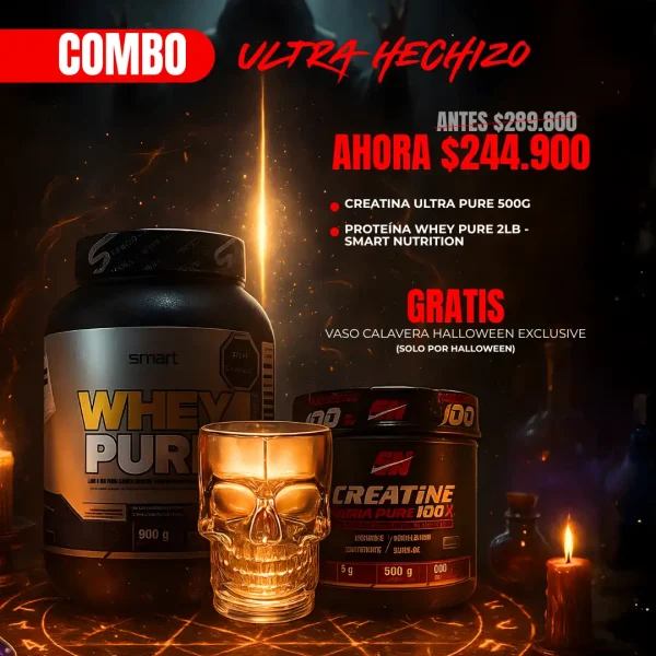 Combo Whey Pure + Creatina Ultra Pure + Vaso Calavera