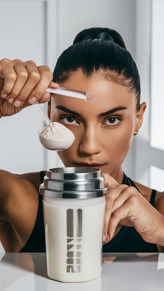 Mejores suplementos para el gym en una mesa de entrenamiento