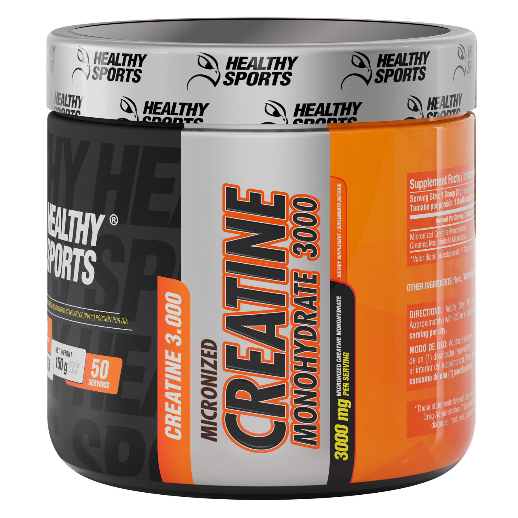 Creatina Monohidratada 3000 50 Servicios Healthy Sports