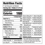 Tabla nutricional Protein Shake